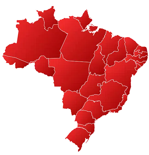 Mapa do Brasil destacando a presença das clínicas parceiras